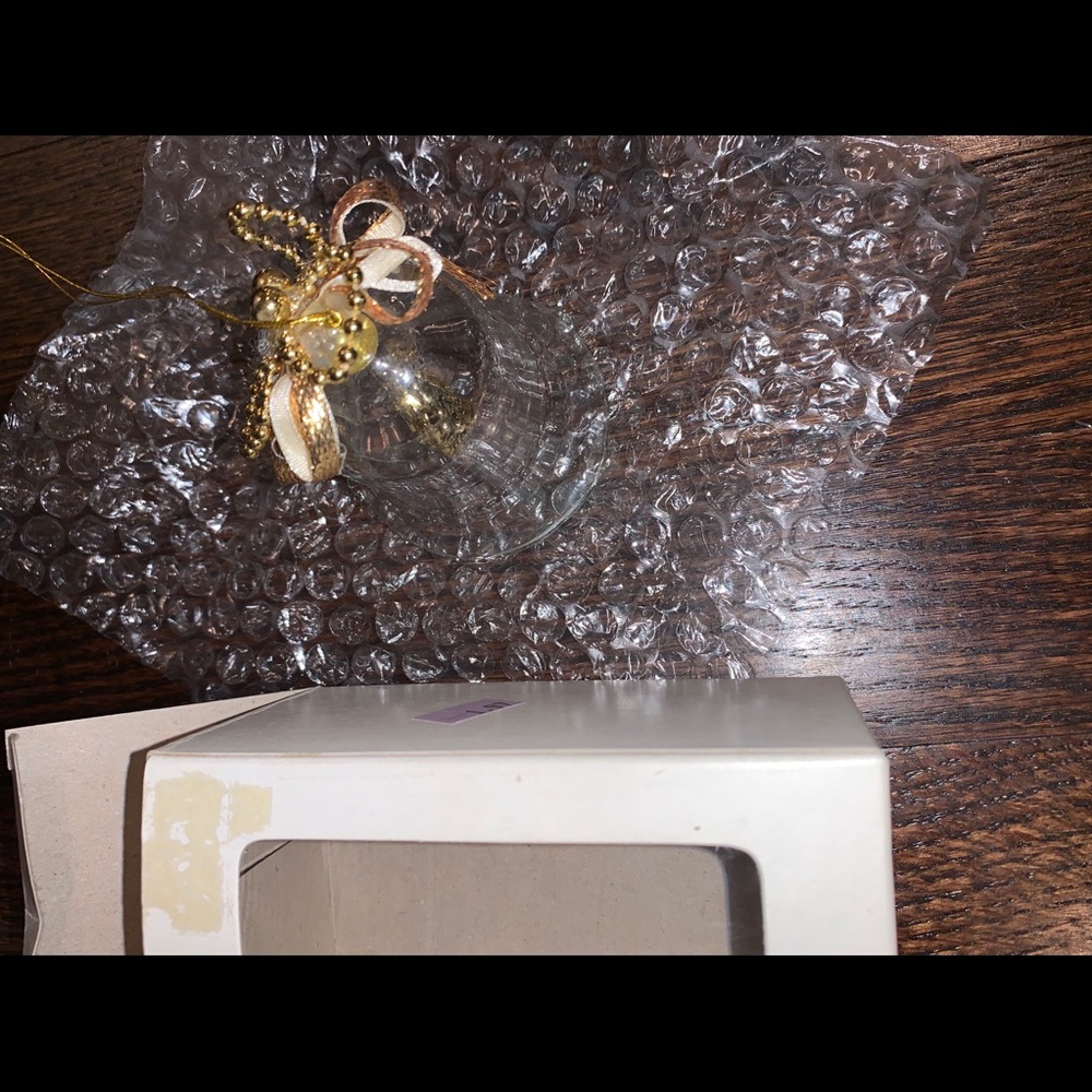 Santas World glass bell wreath ornament